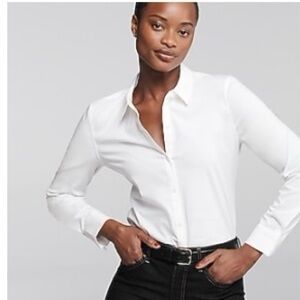 Express Slim Portofino Cotton Crisp White Dress Shirt XS